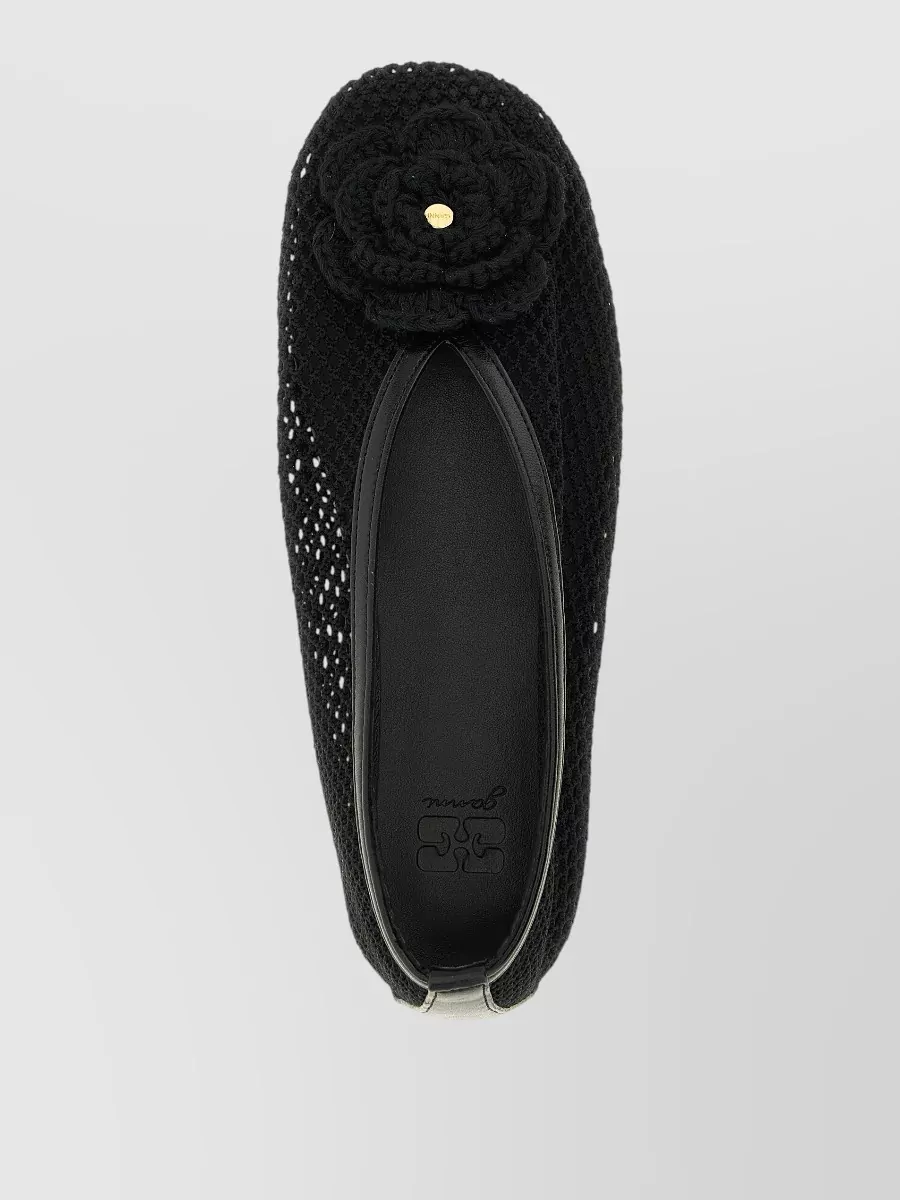 Ganni Mesh Flower Ballerina Shoes
