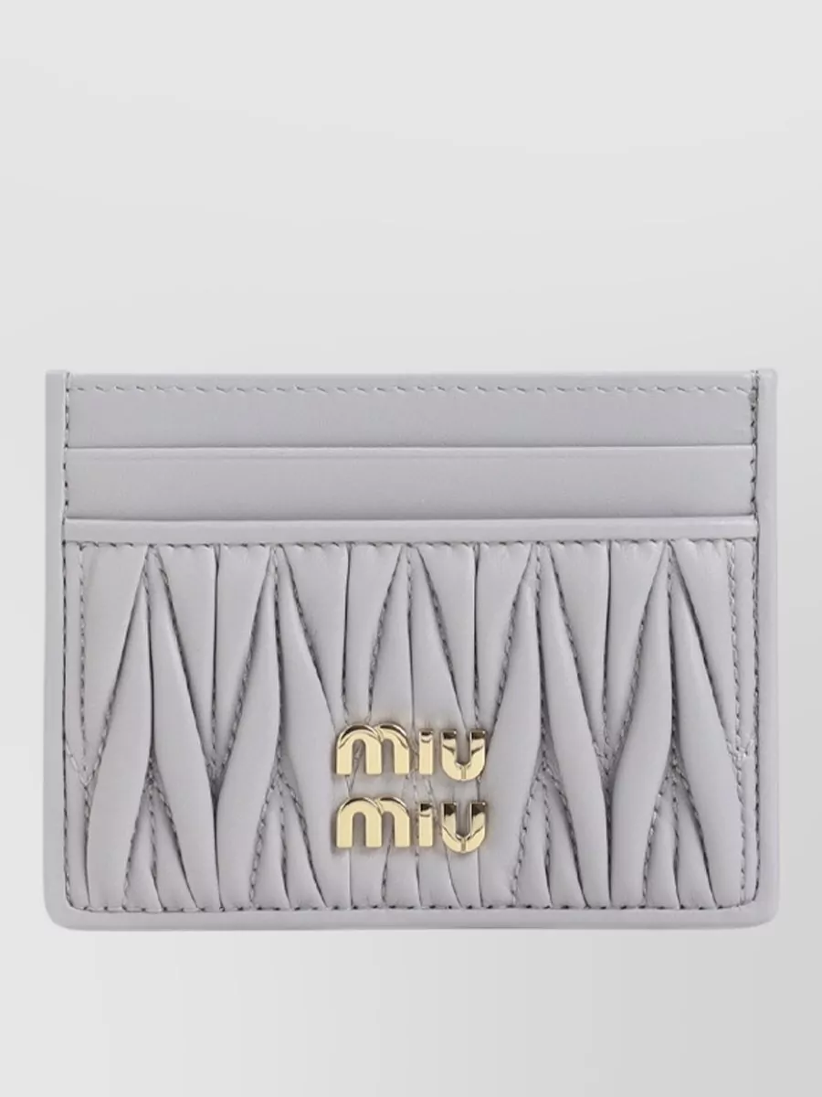 Miu Miu Lamb Leather Quilted Matelasse Cardholder