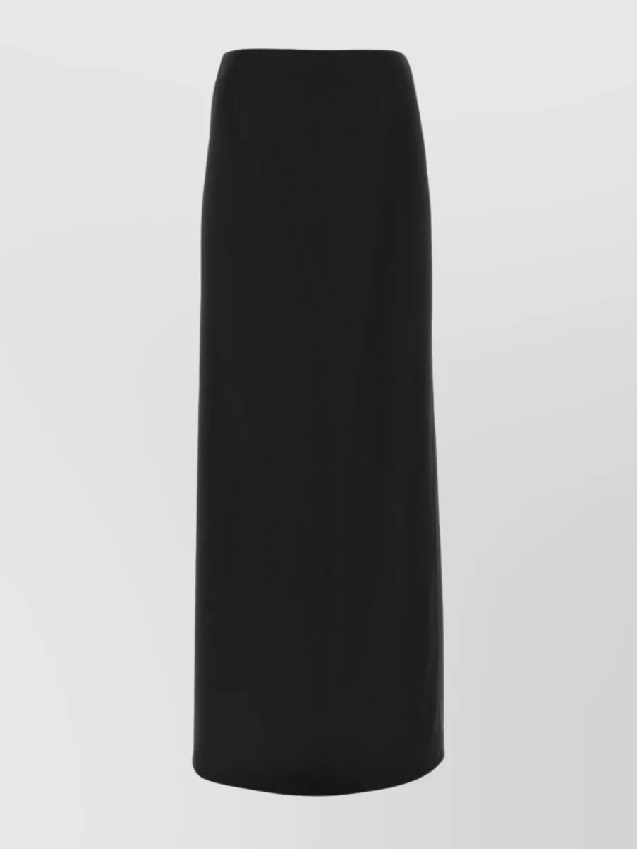 Shop Bottega Veneta Flowing Viscose Blend Skirt With Back Slit In Black