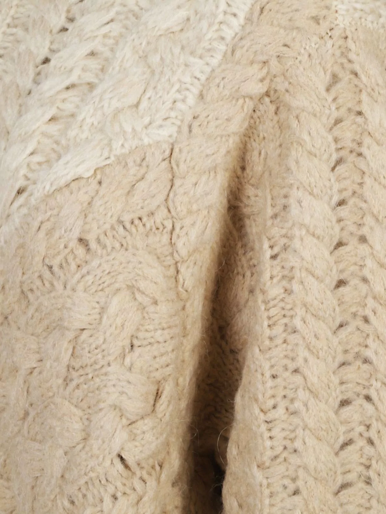 Isabel Marant Etoile Color Block Cable Knit Long Sleeve Top