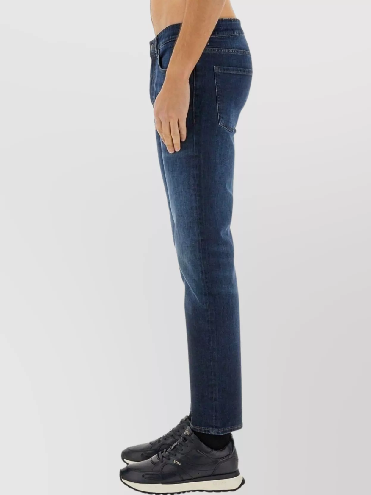 Boss Faded Denim Delaware Jeans With Belt Loops