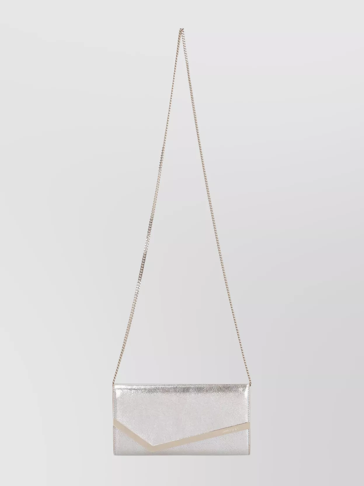 Jimmy Choo Metallic Leather Clutch And Chain Strap
