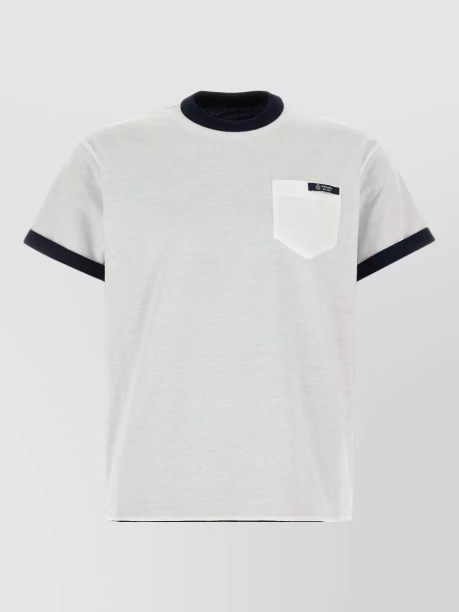 Prada cotton ribbed crew neck reversible short-sleeve t-shirt