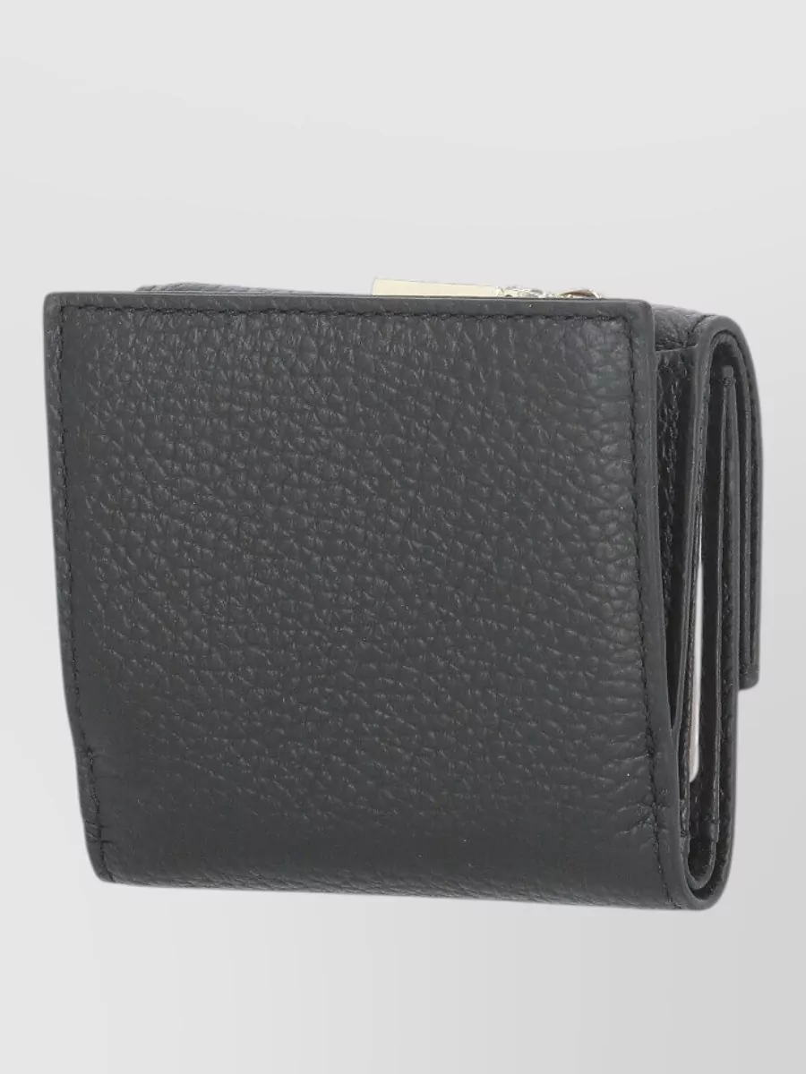 Coccinelle Leather Wallet Foldable Design Rear Pocket Zip