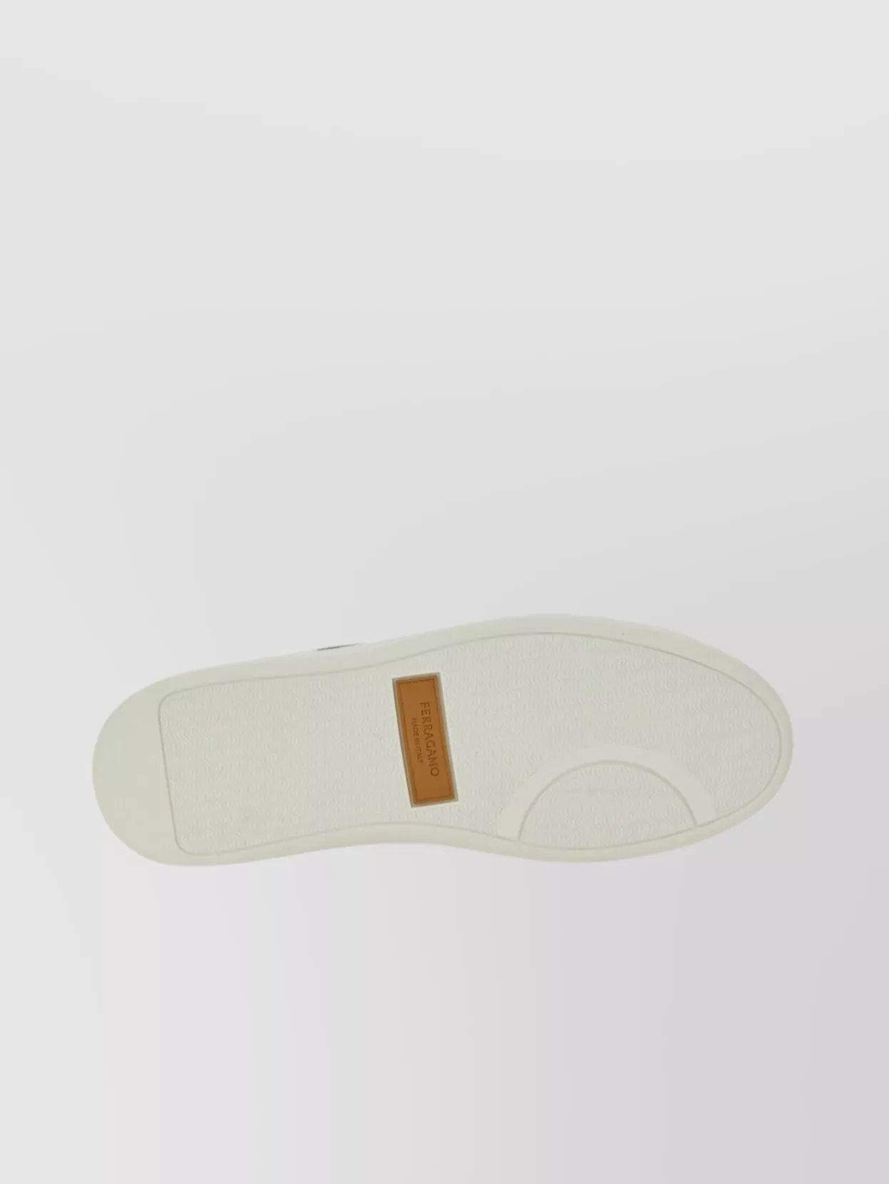 Ferragamo Low-Top Round Toe Rubber Sole Sneaker