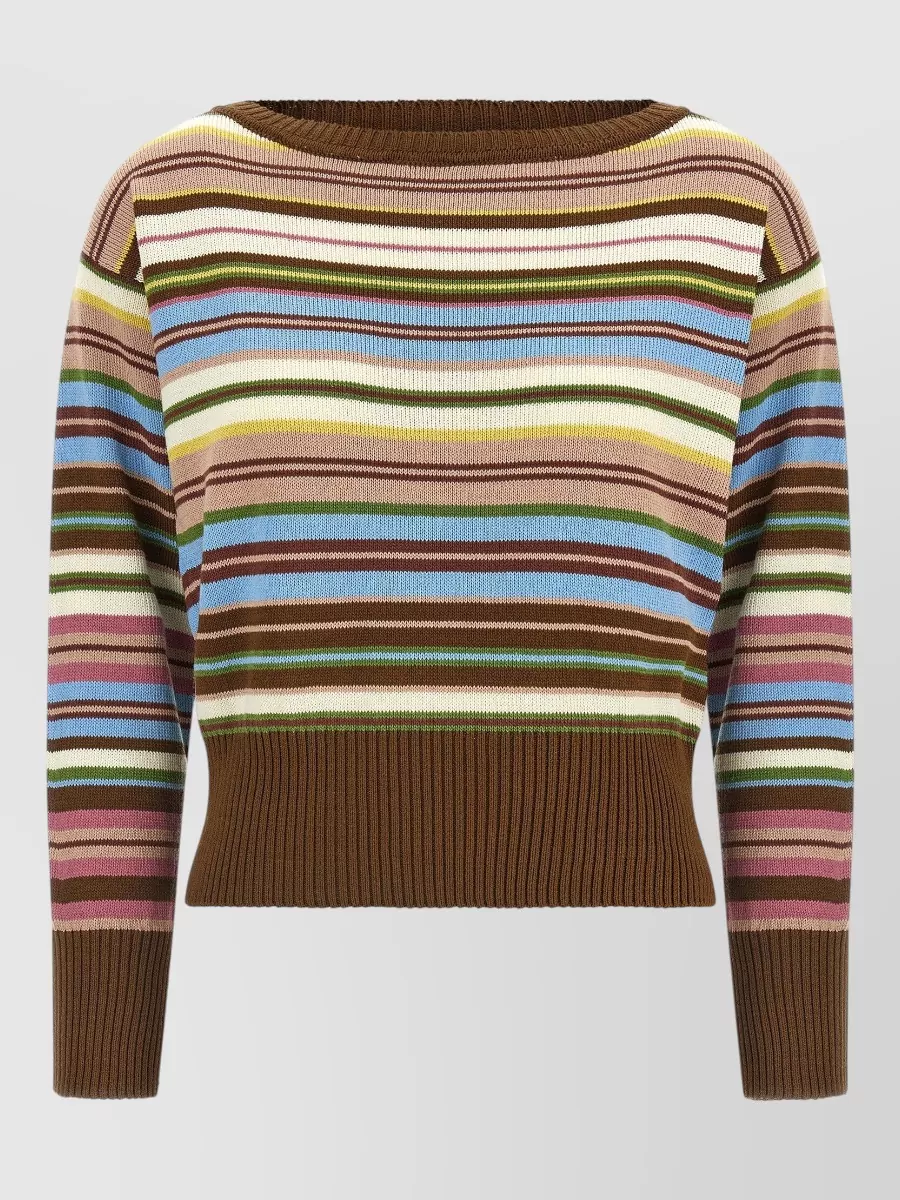 Weekend Max Mara Cotton Striped Sweatshirt