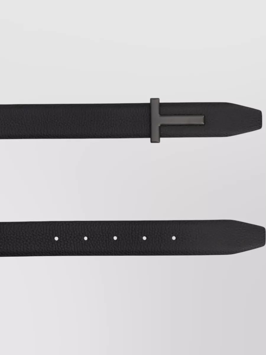 Tom Ford Textured Leather Belt Adjustable Length Design