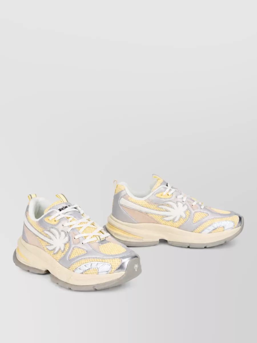 Palm Angels leather mesh low-top sneakers