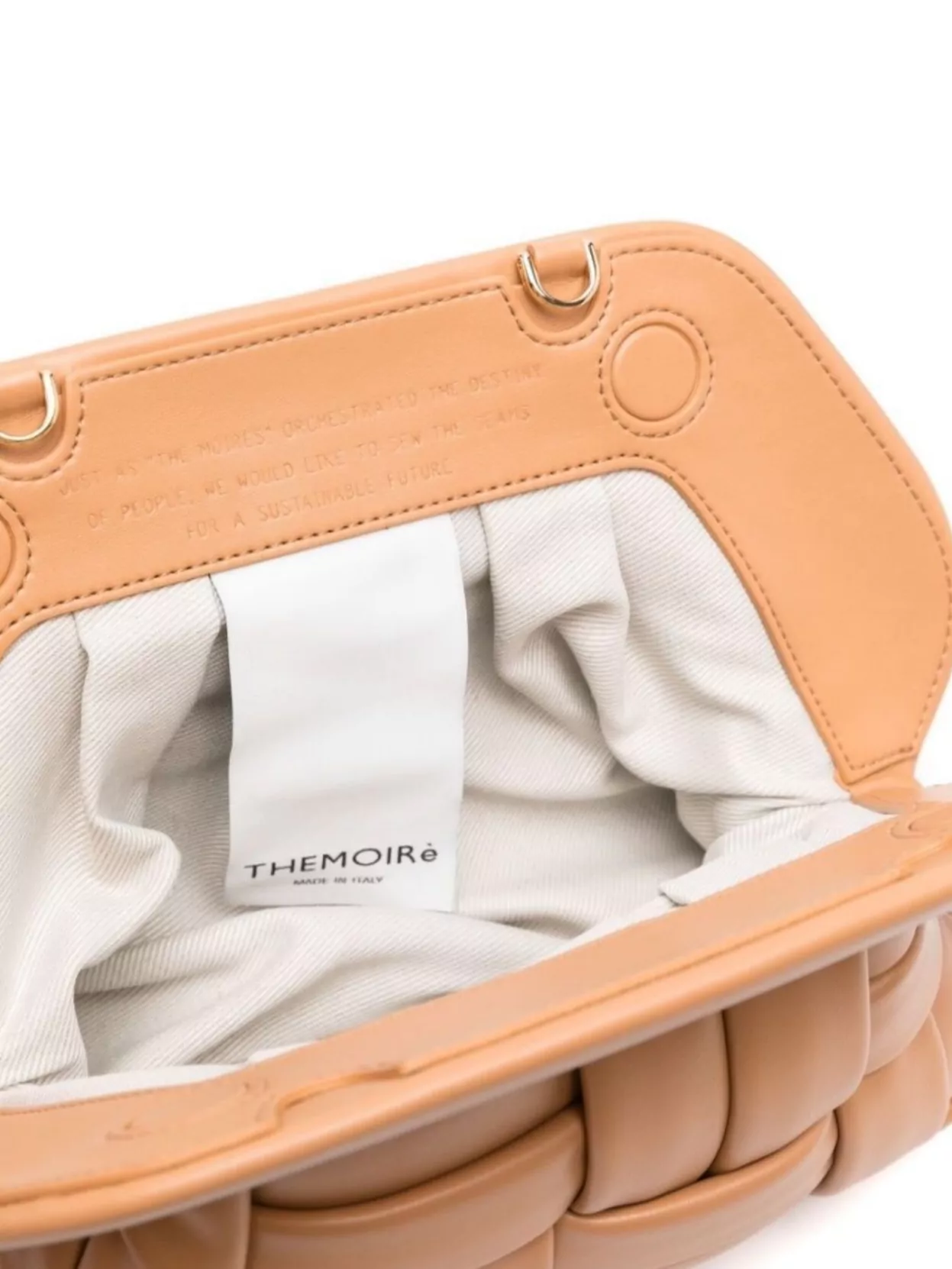 THEMOIRÈ TIA RECTANGULAR WEAVED VEGAN LEATHER CLUTCH
