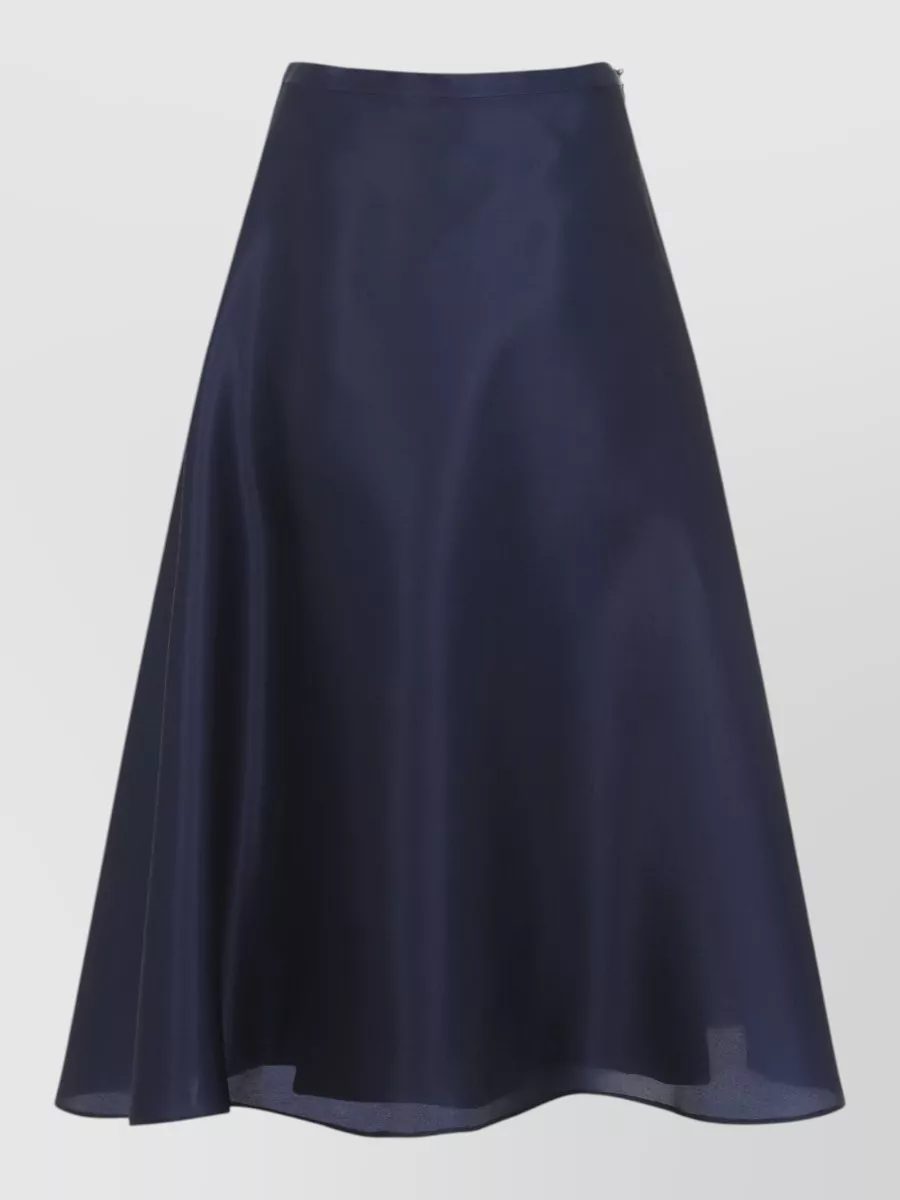 Alberta Ferretti Silk High-Rise A-Line Midi Skirt