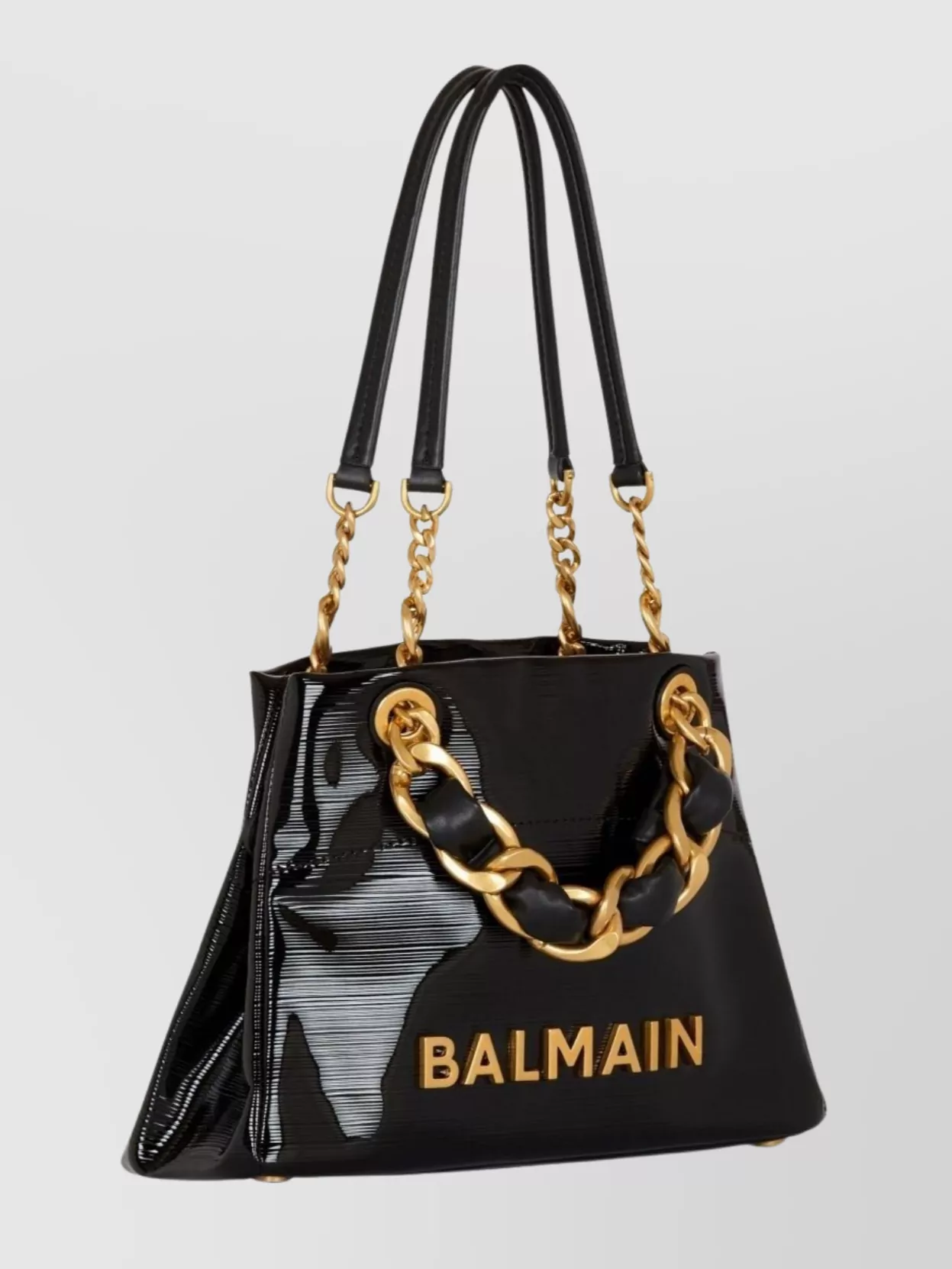 Balmain Chain Link Leather Tote Bag
