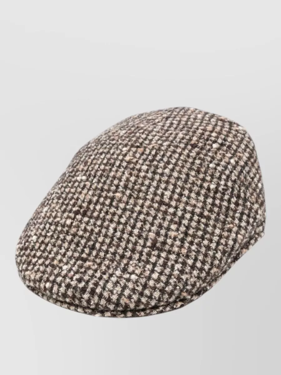 Borsalino checked tweed peak cap