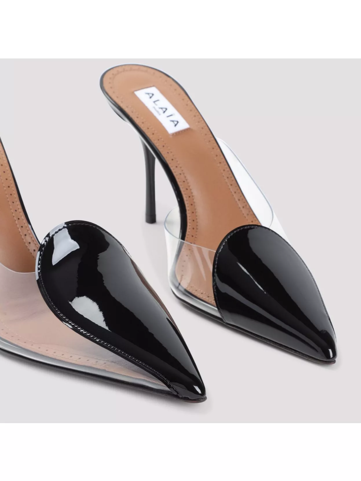 Shop Alaïa 90 Patent Leather Mules