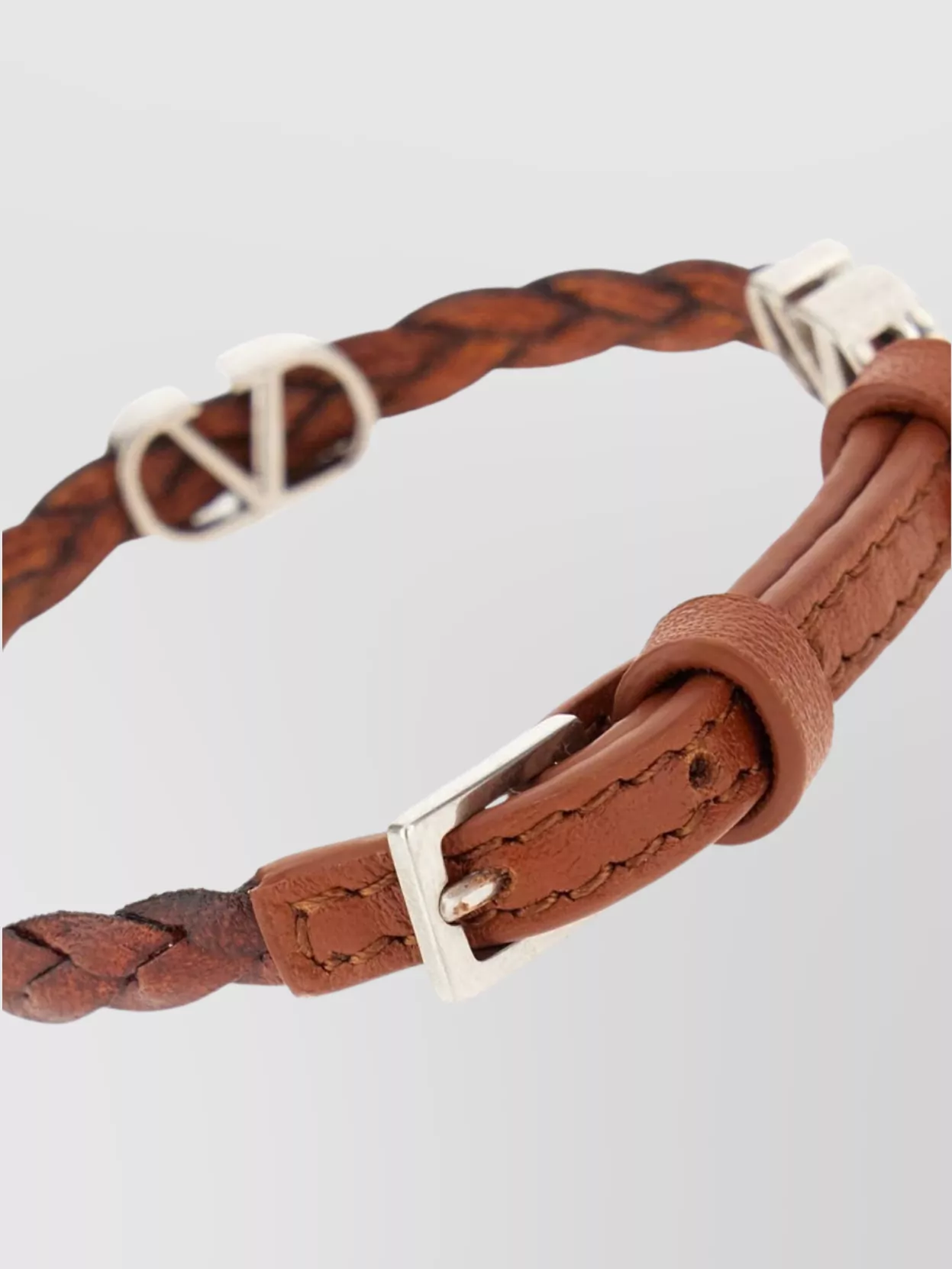 Valentino Garavani Unique Design Braided Leather Bracelet