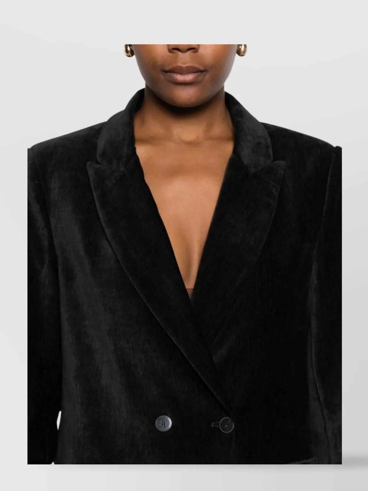 Forte Forte Double-Breasted Velvet Jacket Pockets