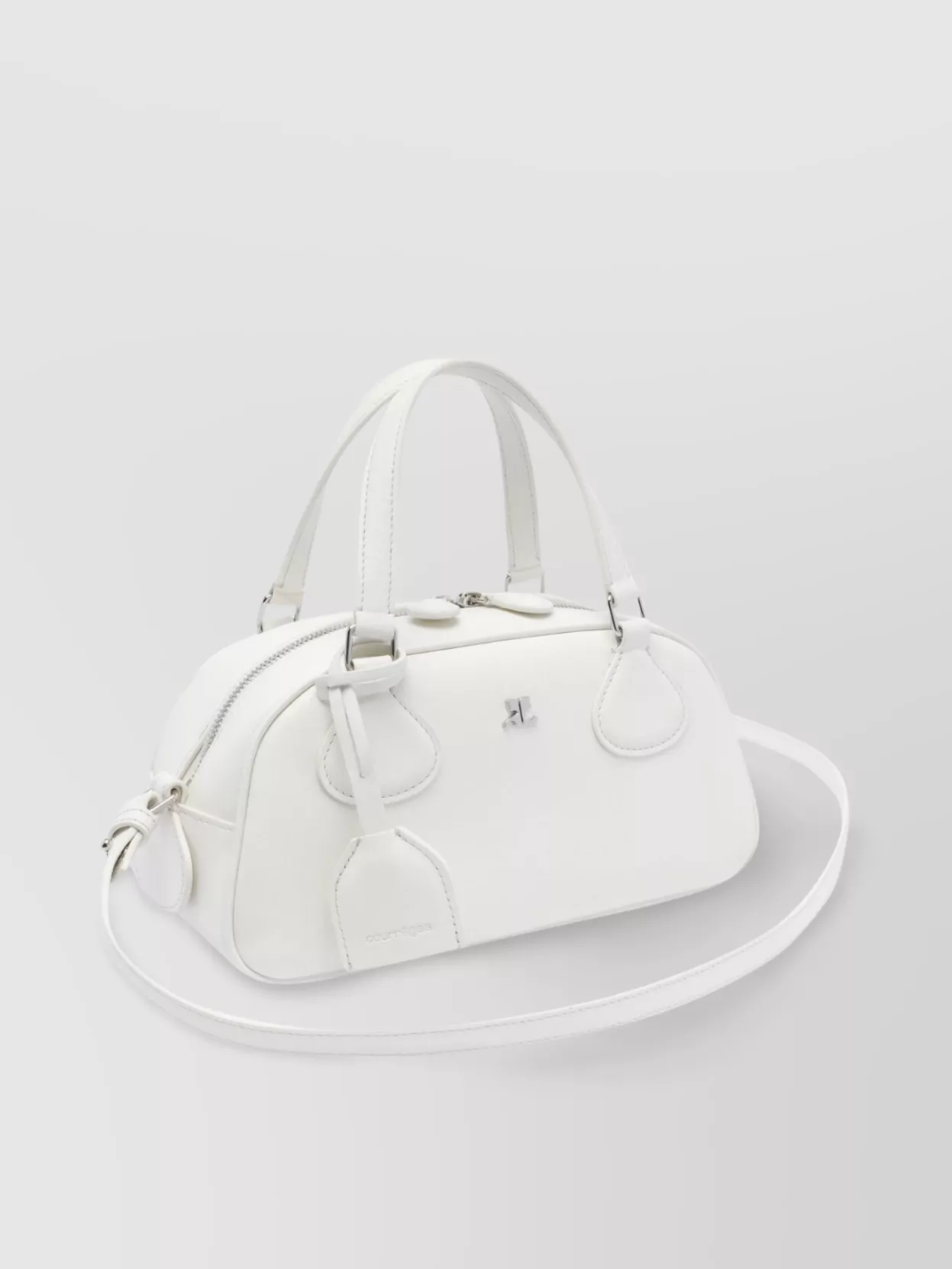 Courrèges Double Handle Detachable Strap Bowling Bag