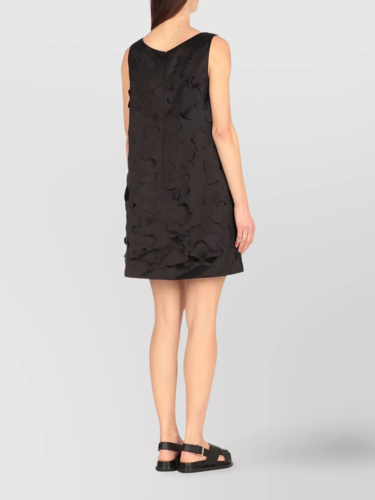 Marni Floral Cut-Out Crewneck Dress