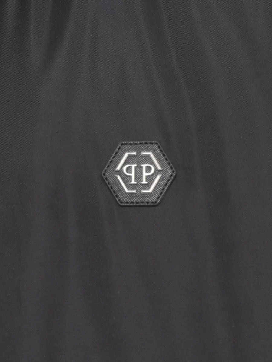 Philipp Plein Leather Varsity Bomber Jacket
