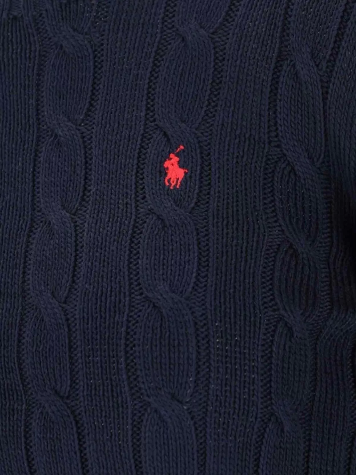 Polo Ralph Lauren Cropped Cable Knit Crewneck Sweater