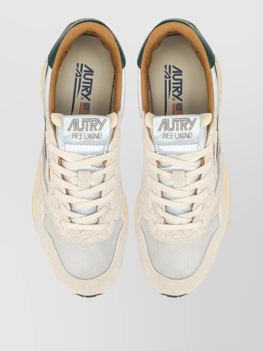 Autry Sneakers Round Toe Contrasting Panels Rubber Sole