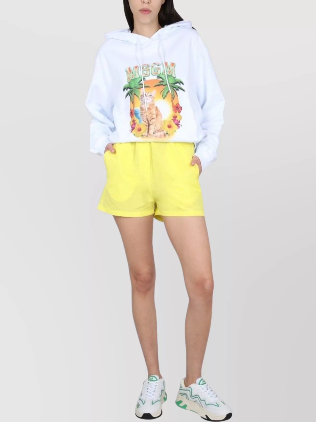 Msgm Elastic Waistband Shorts Side Pockets