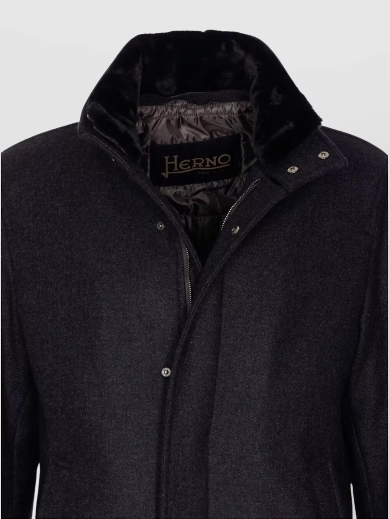 Herno High Collar Long Sleeve Coat With Pockets