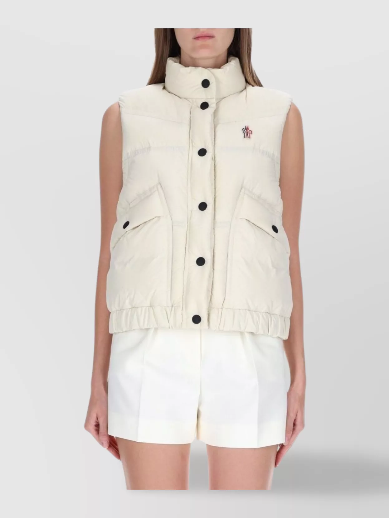 Moncler Grenoble Quilted Sleeveless Top High Collar