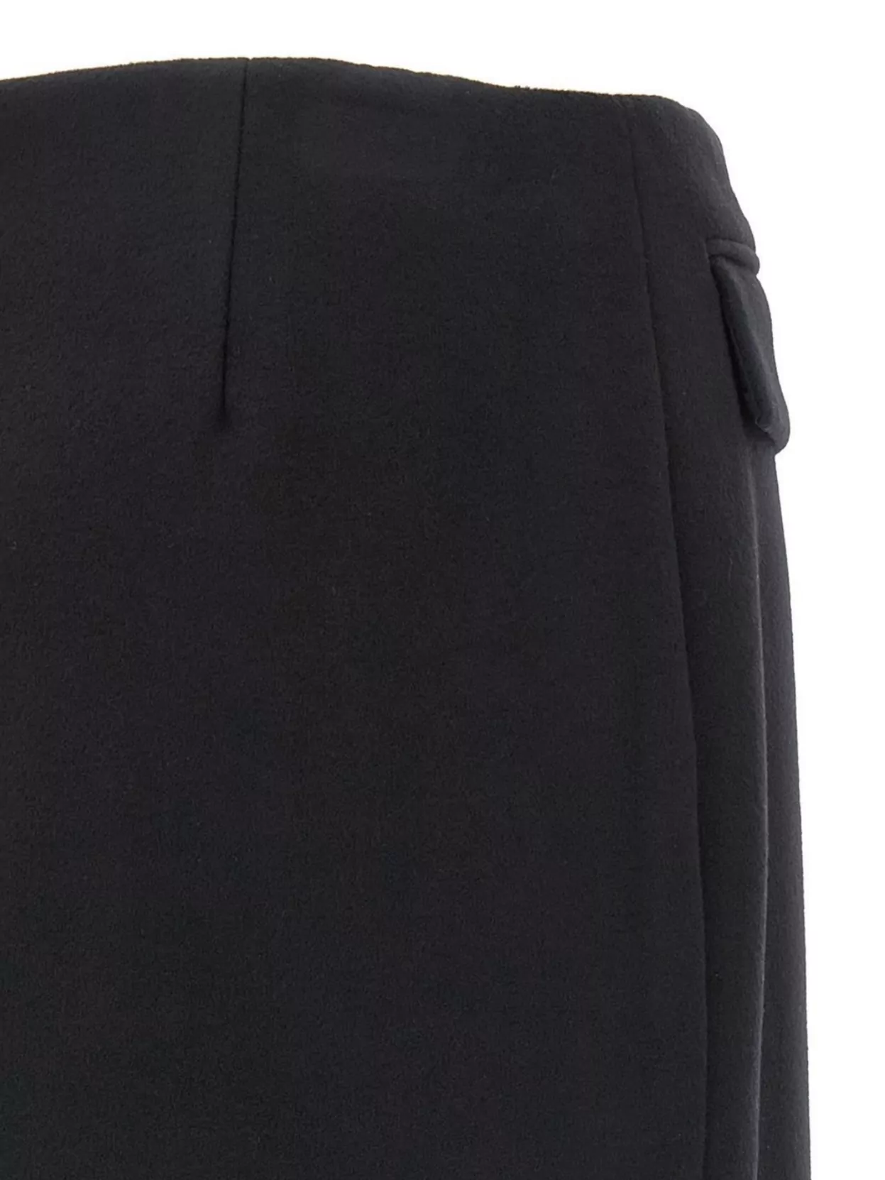Ferragamo Cashmere Wool Skirt With Pockets And Darts In Black