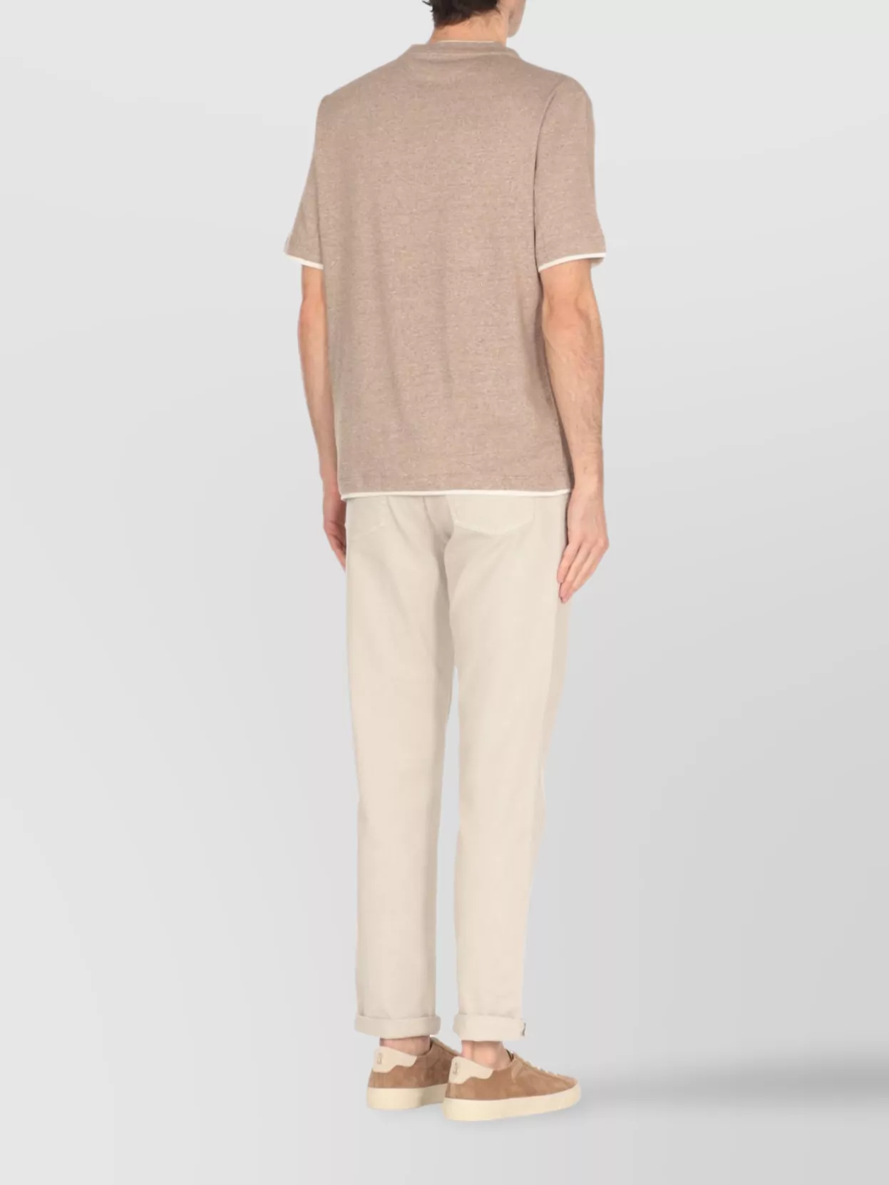 Brunello Cucinelli Short Sleeves Crew Neck T-Shirt In Cotton And Linen
