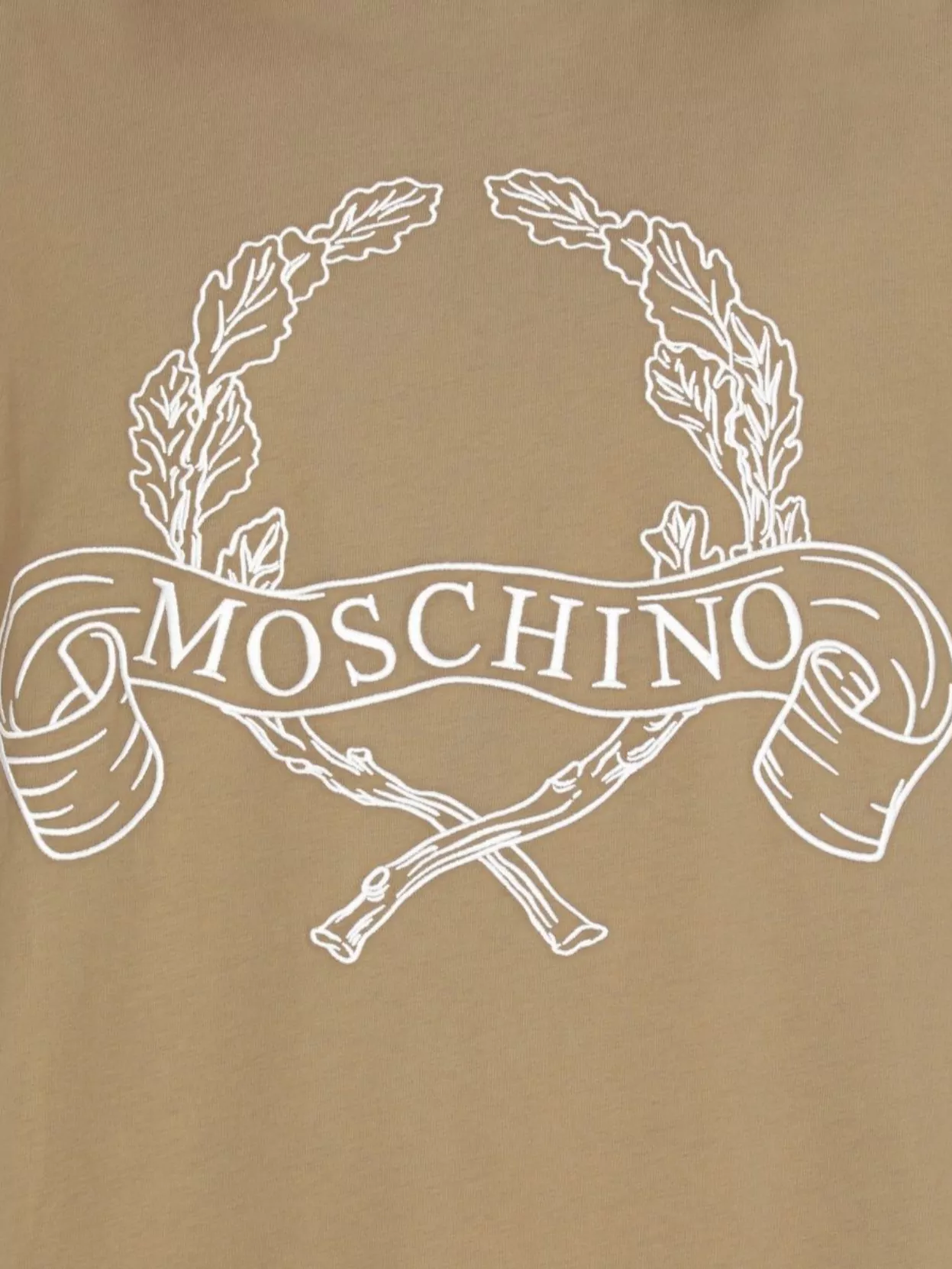 Moschino Crewneck Logoed Embroidery Graphic Print T-shirt In Brown