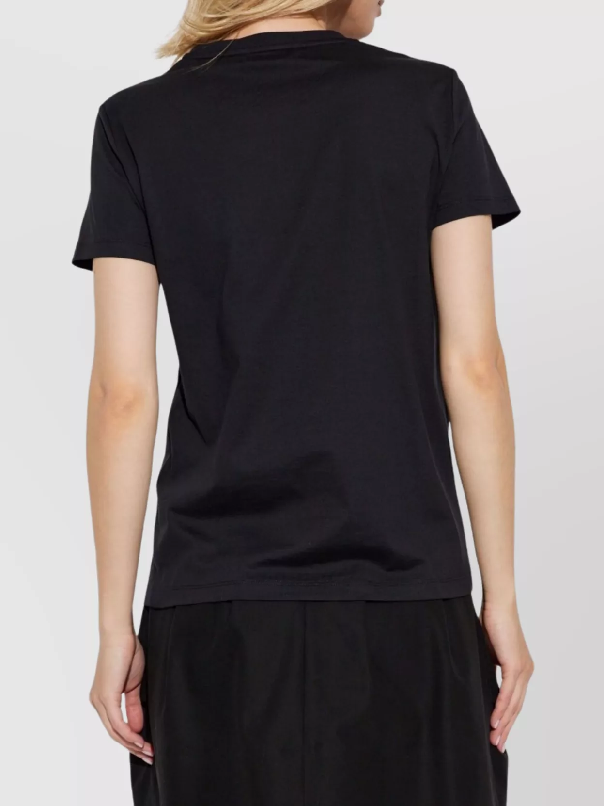 Max Mara Crew Neckline Logo Cotton T-shirt In Black