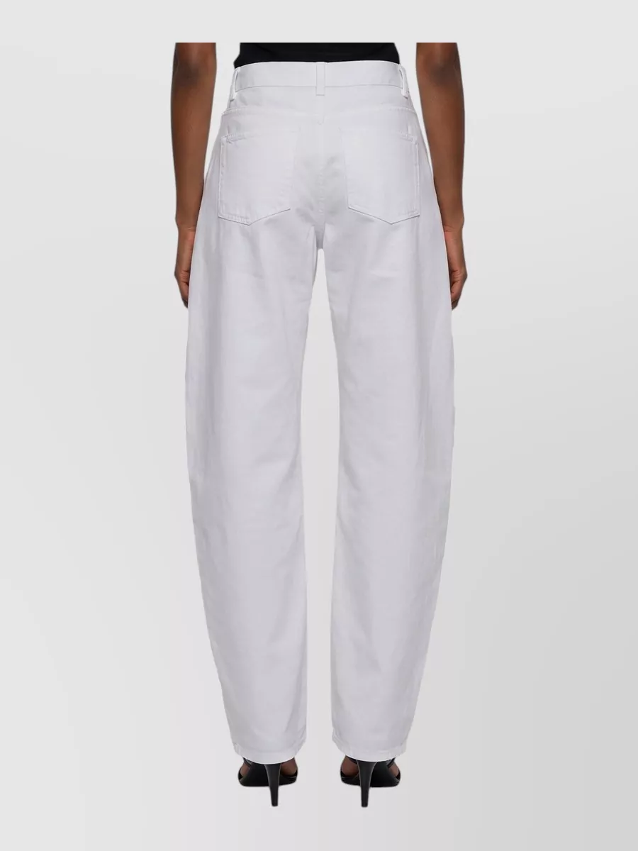 Alaïa Denim Mid-Rise Wide-Leg Ankle-Length Jeans