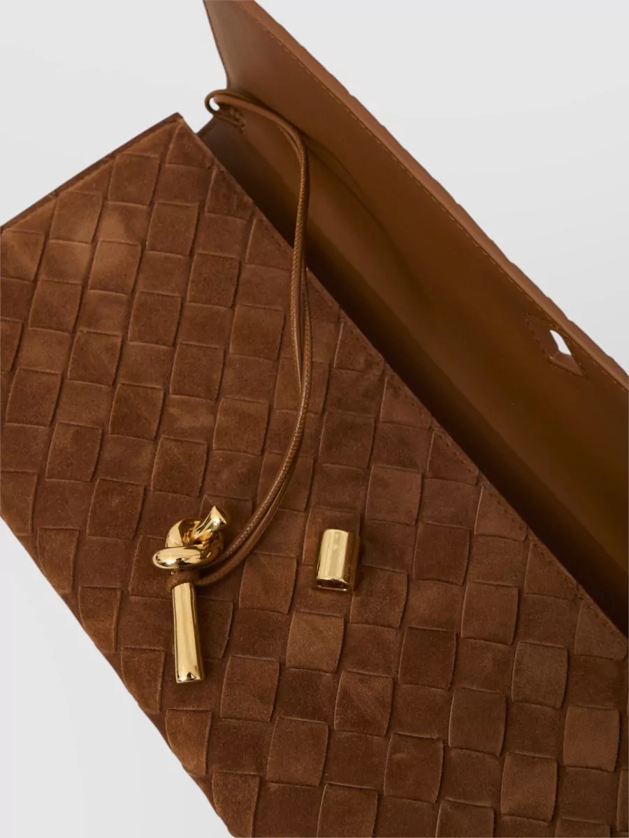 Bottega Veneta Andiamo Leather Clutch Bag