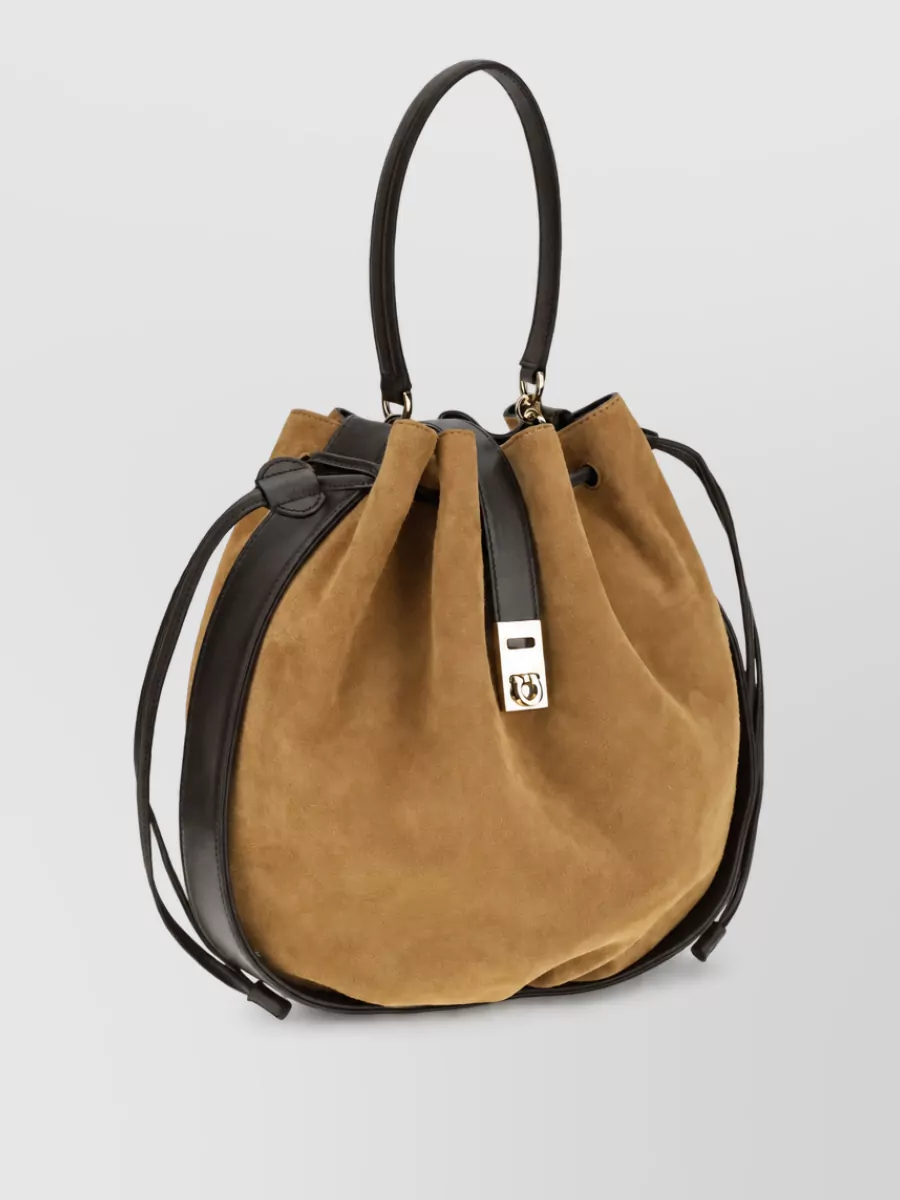 Ferragamo The Hug Bag Leather Bucket Bag