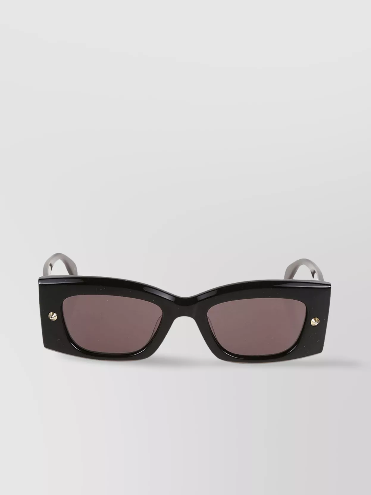 Alexander Mcqueen Spike Studs Contemporary Square Frame Sunglasses In Brown