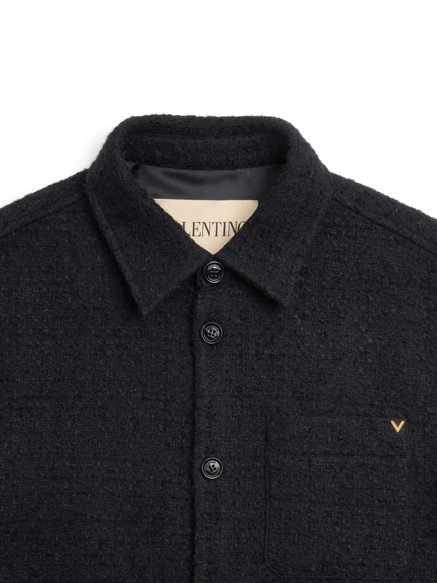 Valentino Textured High-Neck Shirt Jacket