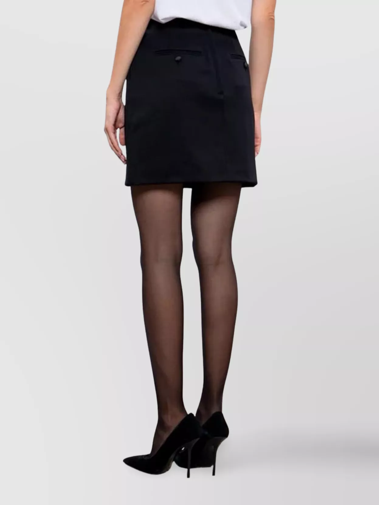 Dolce&Gabbana High Waist Button Detail Short Skirt