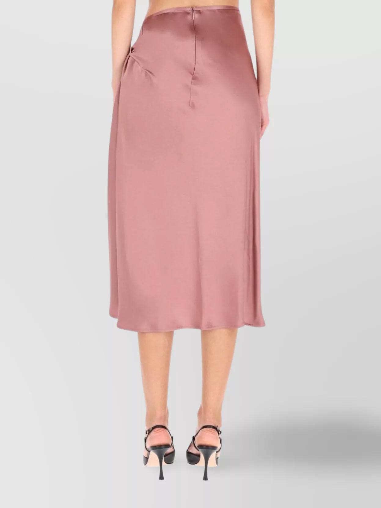Dries Van Noten Midi Skirt With Draped Design And Pleats In Pink