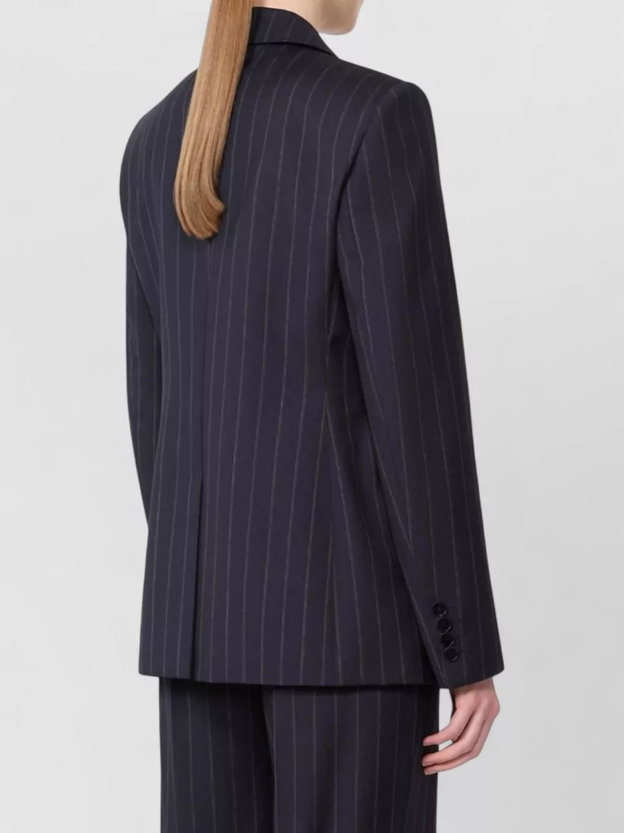 S Max Mara Pinstripe Double Breasted Jacket Long Sleeves