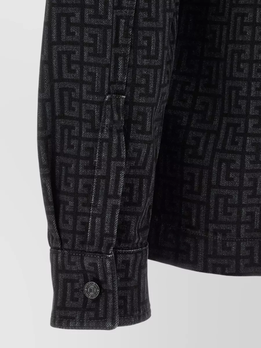 Balmain Denim Monogram Overshirt