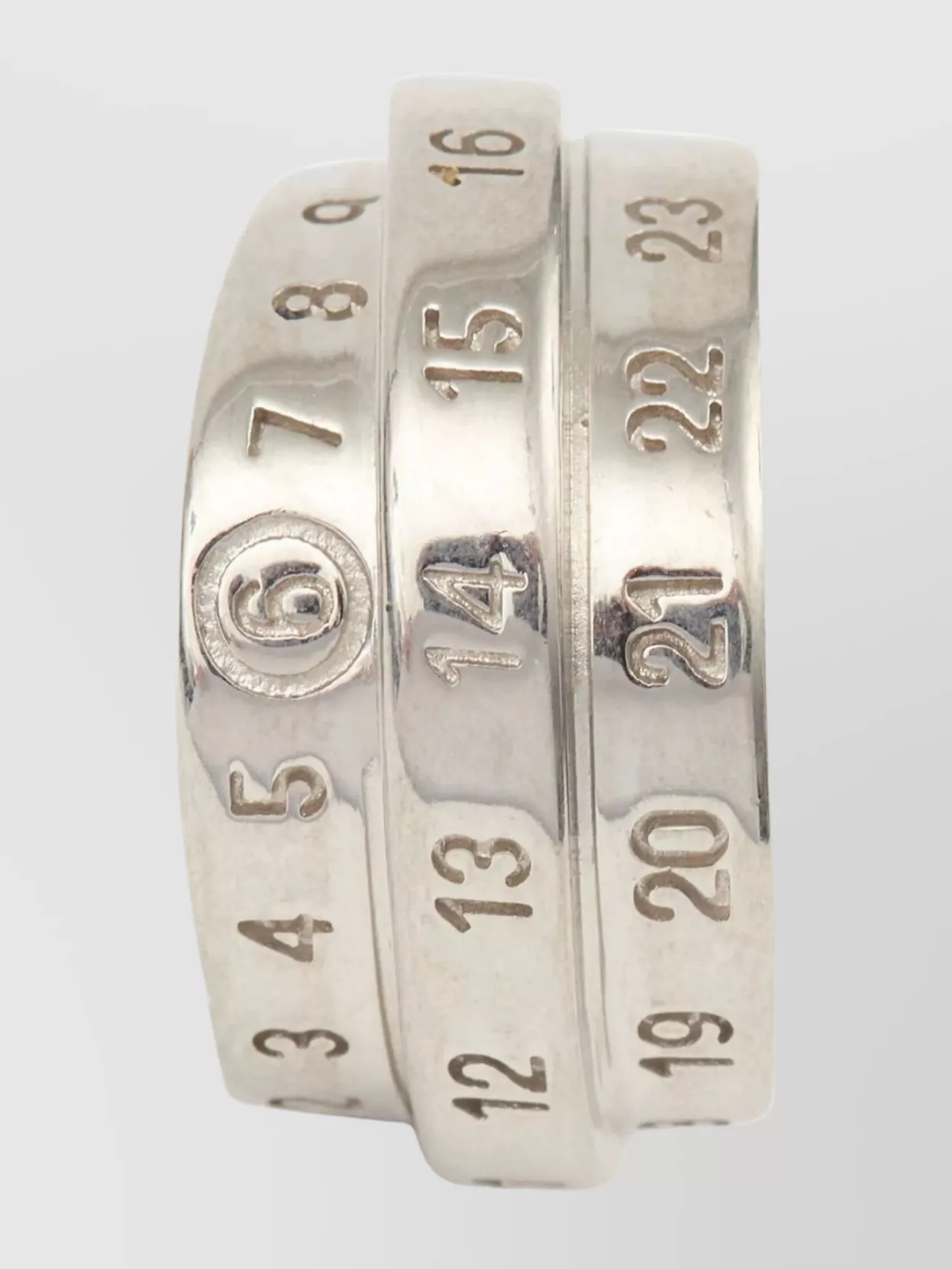 Mm6 Maison Margiela Triple Band Ring Featuring Engraved Numbers