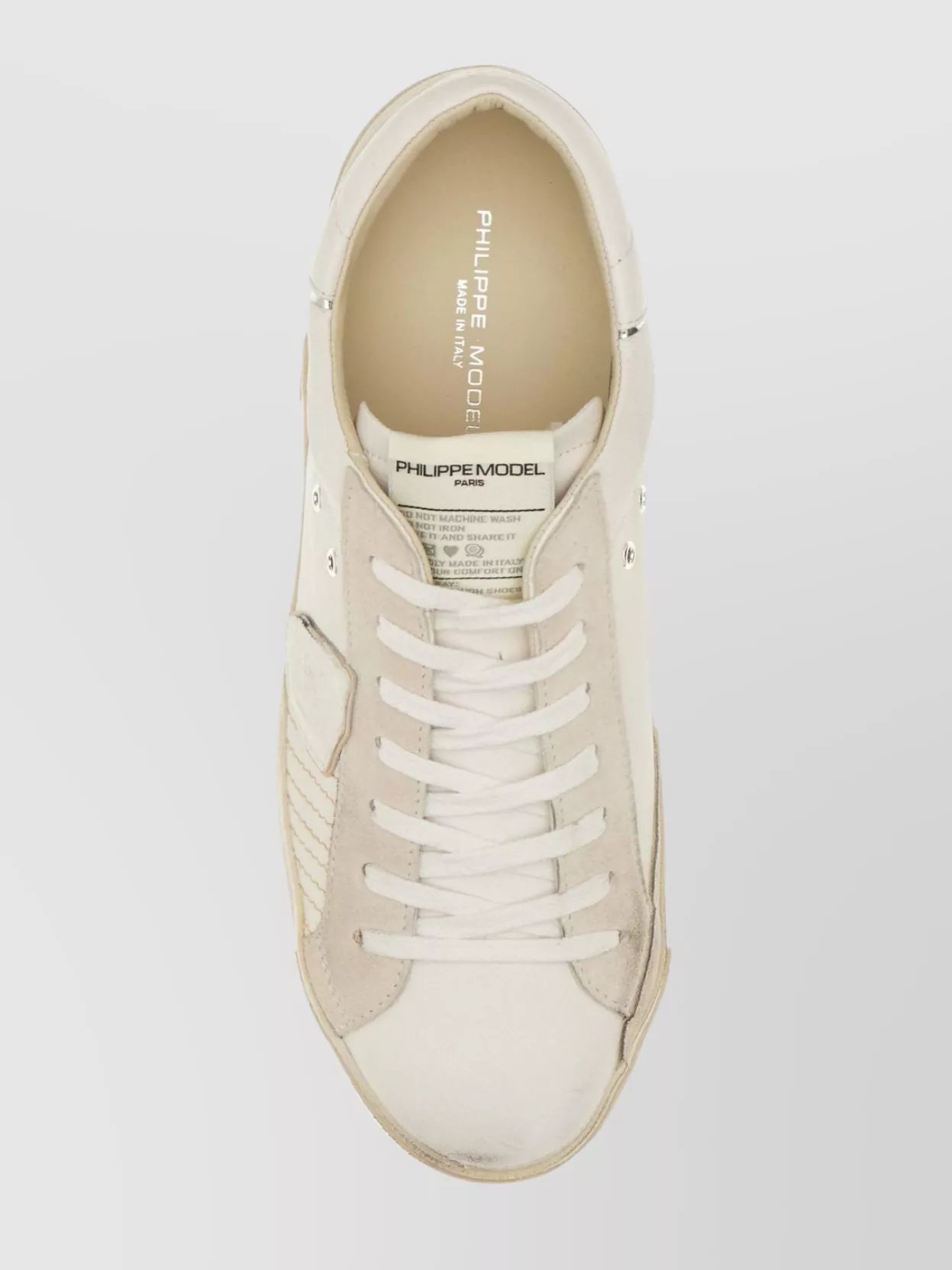 Shop Philippe Model Two-tone Leather Sneakers With Padded Ankle
