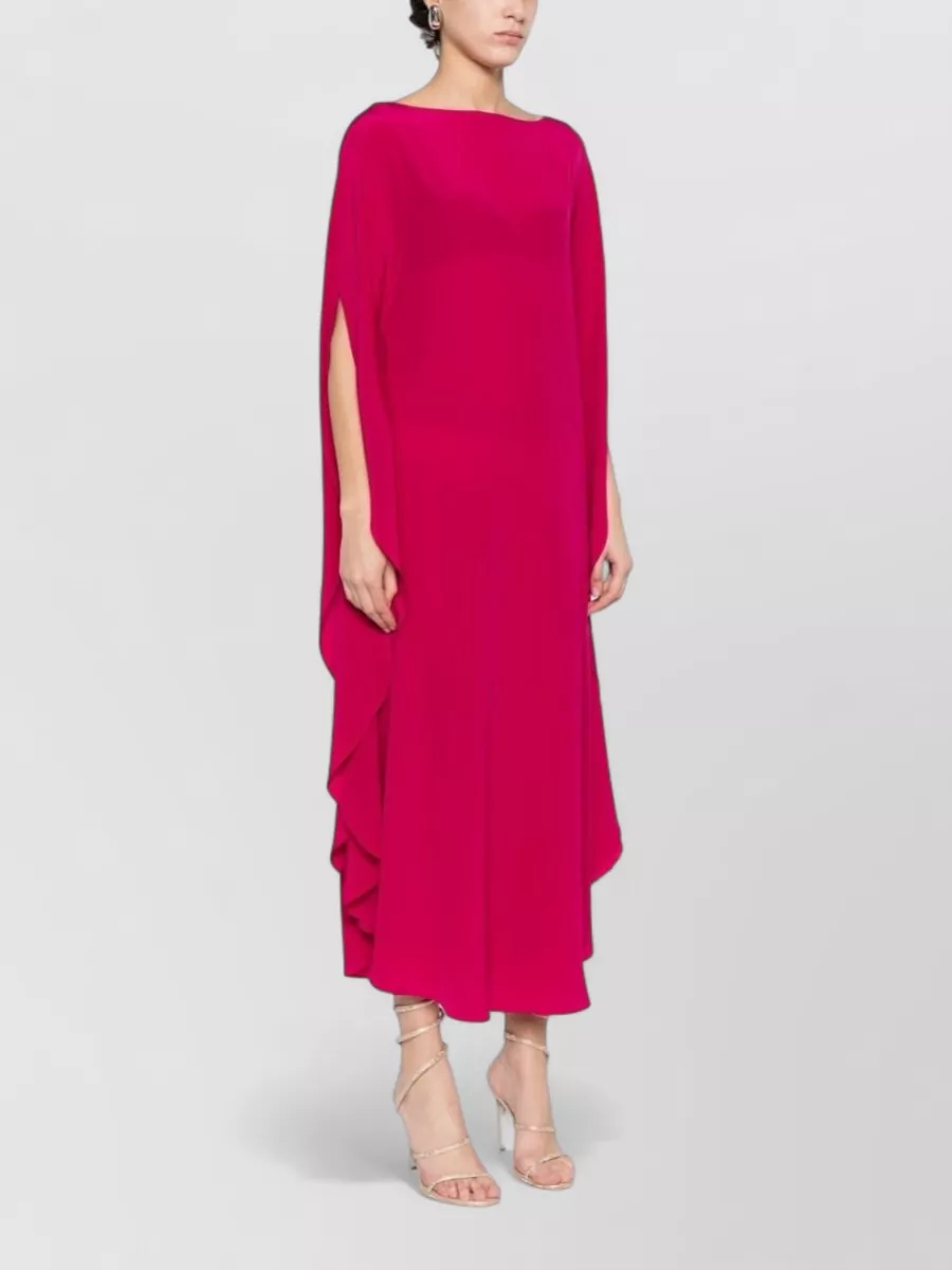Gianluca Capannolo Silk Ruffled-Sleeve Midi Dress