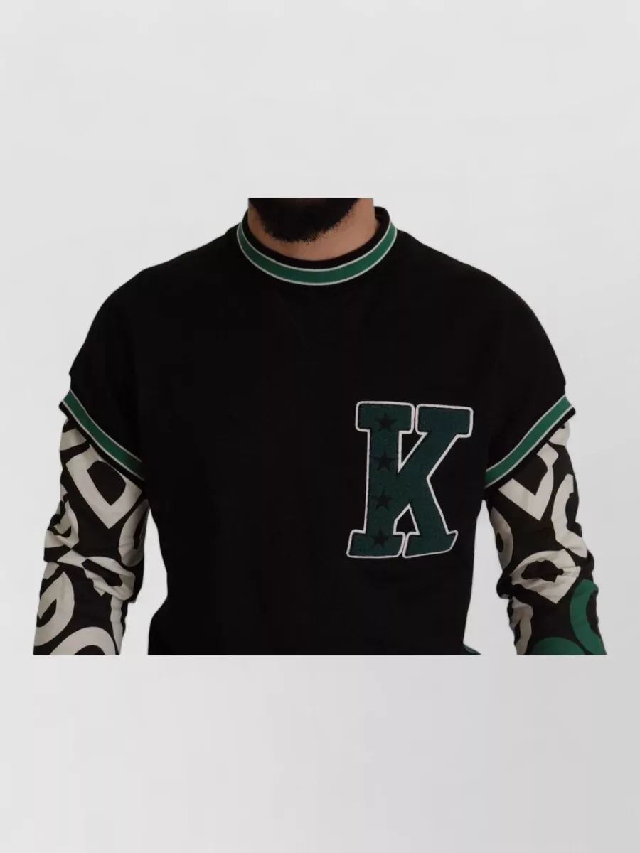 Dolce&Gabbana Cotton Ribbed Crewneck Sweatshirt