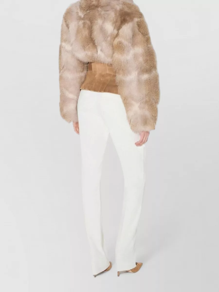 Elisabetta Franchi Faux Fur Oversized Belted Jacket