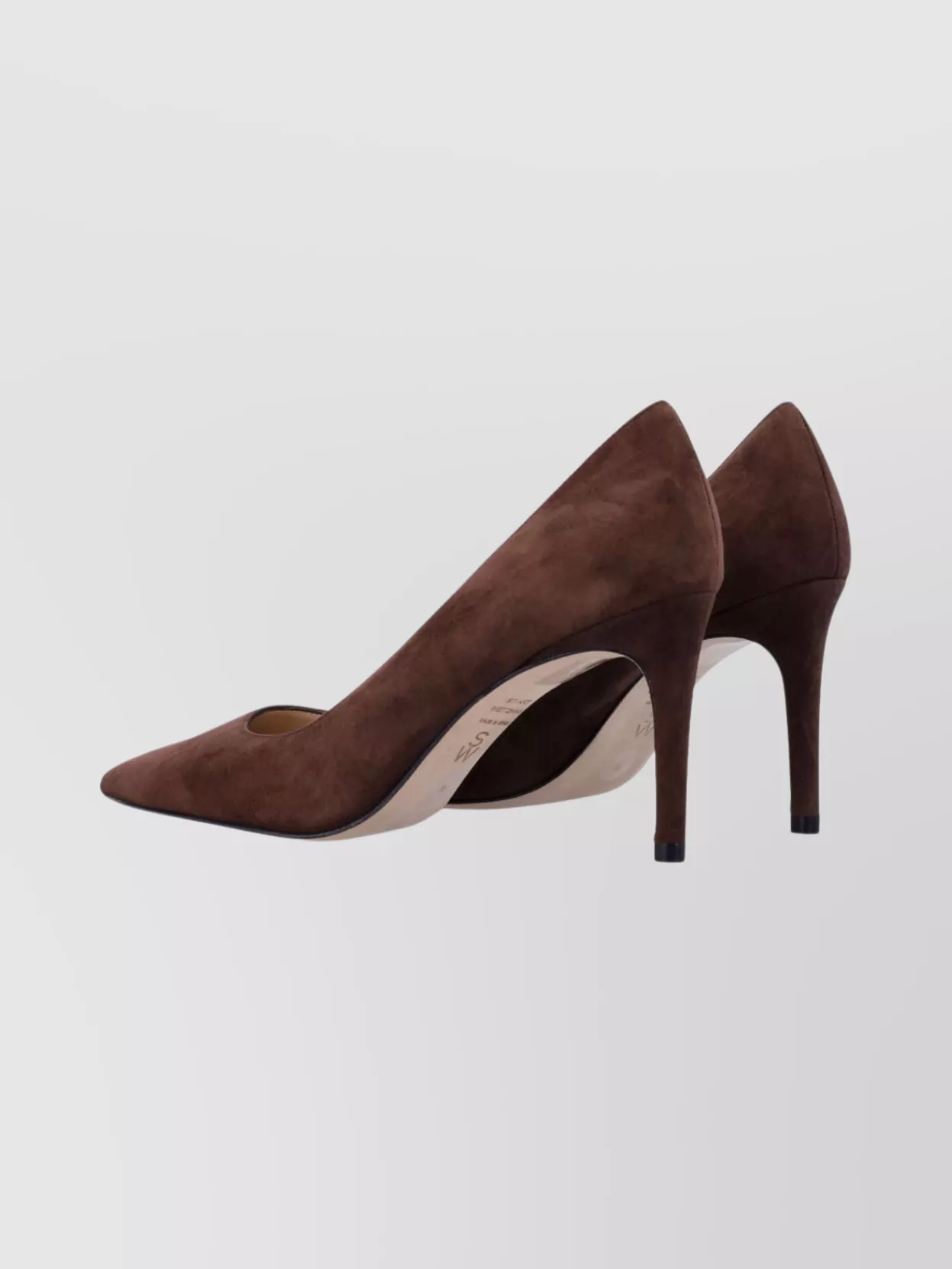 Stuart Weitzman Power 85 Suede Pointed Toe Pumps In Brown