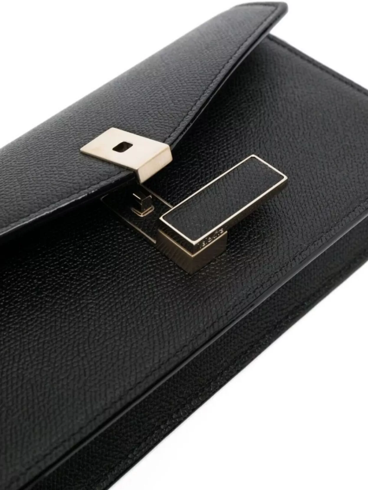 Valextra Iside Chain Strap Rectangular Textured Clutch Bag