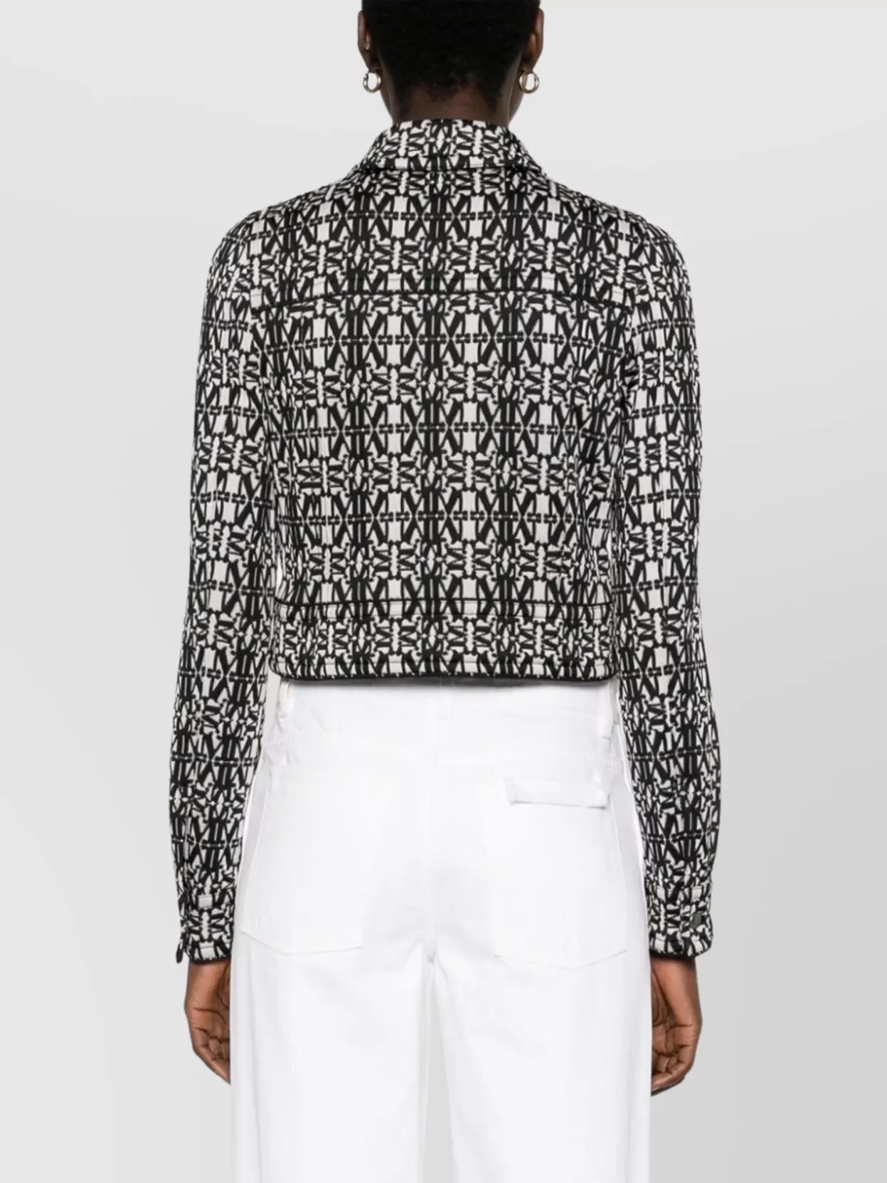Max Mara Black Tony Monogram-pattern Cropped Jacket
