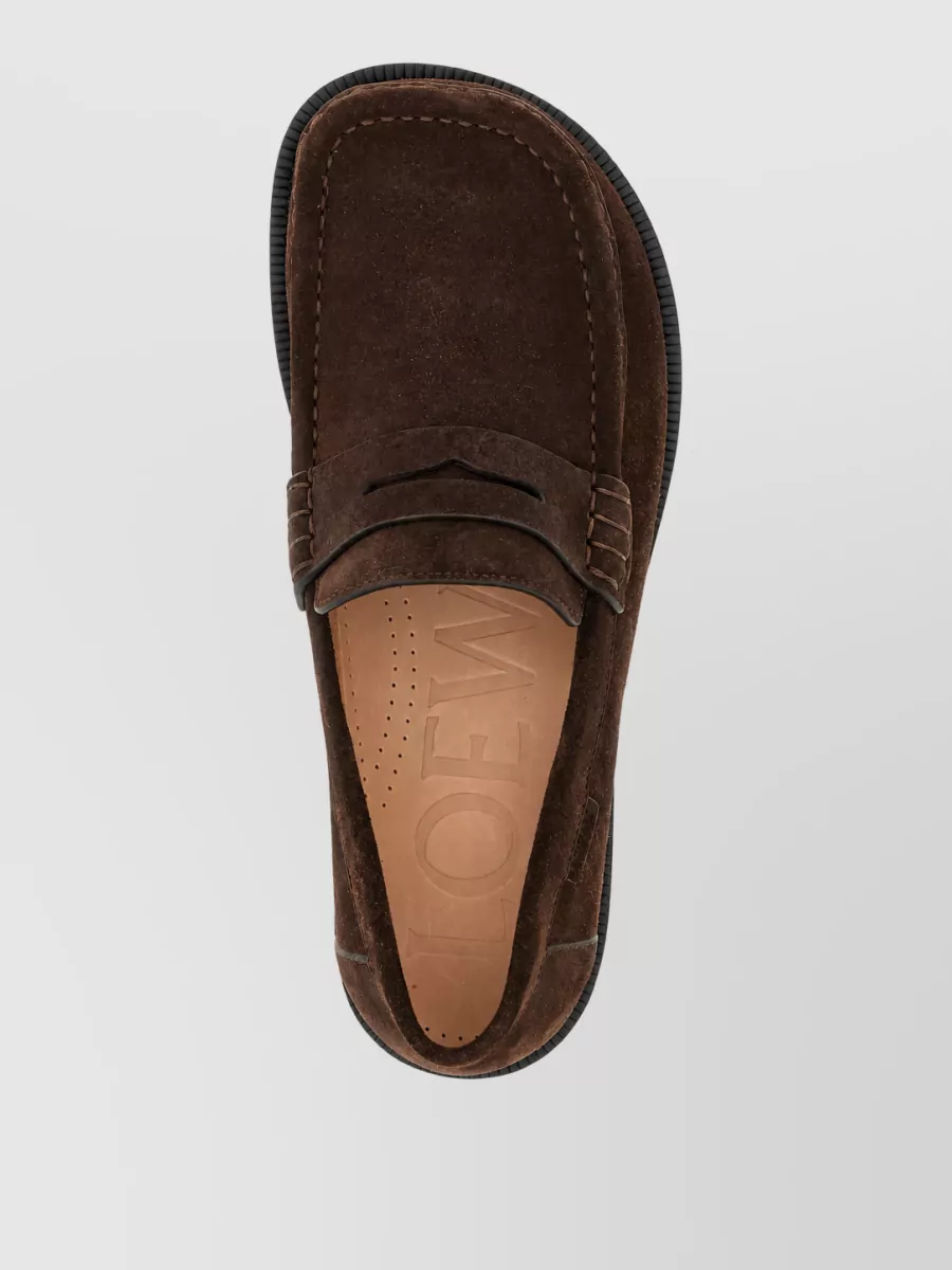 Loewe Suede Leather Loafers