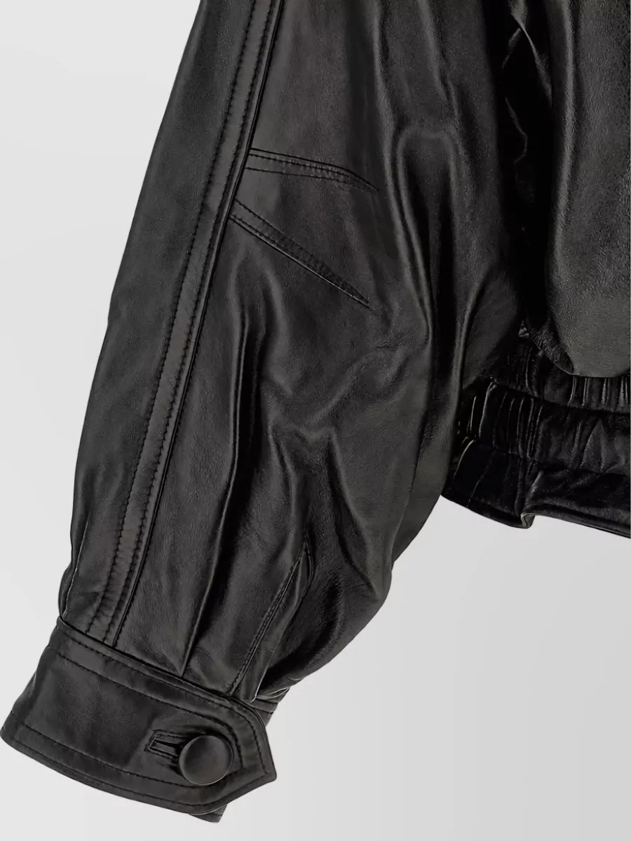 Isabel Marant Leather Oversized Double-Breasted Bomber Jacket